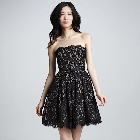 NWT Neiman Marcus/Robert Rodriguez Target Black Lace Strapless Dress Size 2 - Picture 1 of 11
